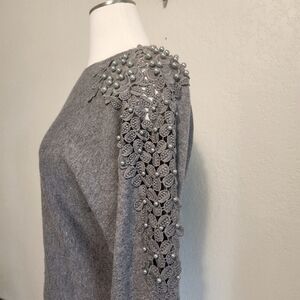 EUC EMBER GREY EMBELLISHED SWEATER SIZE MEDIUM